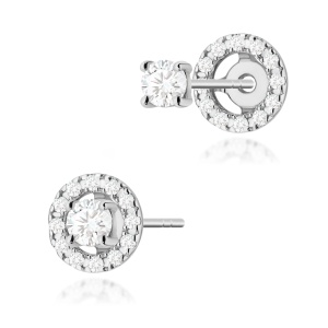 Kolczyki K0576 Diament Laboratoryjny 2 x 0.10ct białe złoto