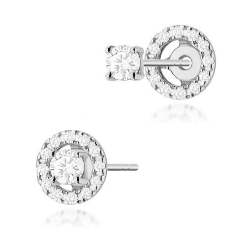 Kolczyki K0576 Diament Laboratoryjny 2 x 0.10ct białe złoto