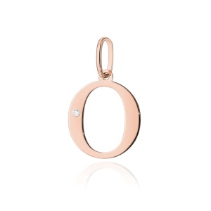 Zawieszka Z0069 Diament 0,005ct - litera O - różowe złoto
