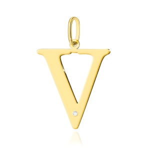 Zawieszka Z0070 Diament 0,005ct - litera V - żółte złoto
