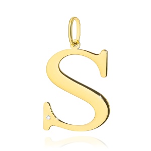 Zawieszka Z0070 Diament 0,005ct - litera S - żółte złoto