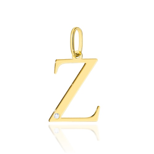 Pendentif Z0069 Diamant 0,005ct - Lettre Z - Or jaune