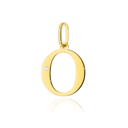 Pendentif Z0069 Diamant 0,005ct - Lettre O - Or jaune
