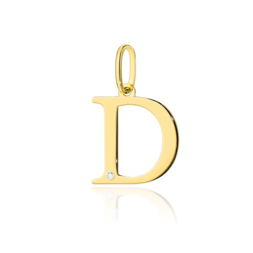 Zawieszka Z0069 Diament 0,005ct - litera D - żółte złoto