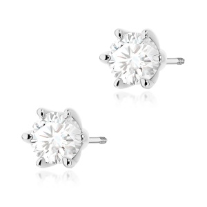 Kolczyki K0575 Diament 2 x 1.00ct białe złoto sztyft zakręcany