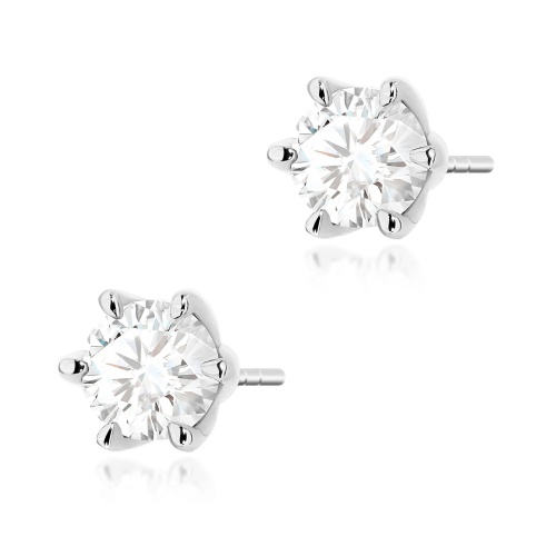 Kolczyki K0575 Diament Laboratoryjny 2 x 1.00ct białe złoto