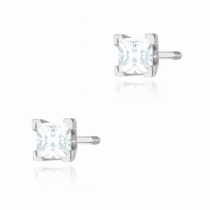Kolczyki K0037 Diament 2 x 0,15ct białe złoto sztyft zakręcany