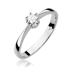 Pierścionek W0111 Diament 0,12ct białe złoto