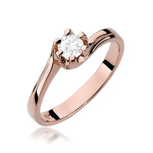 Pierścionek W0163 Diament 0,30ct różowe złoto
