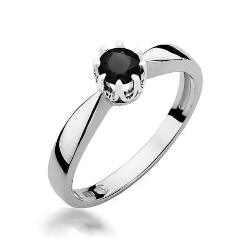 Bague W0228 Diamant noir 0,30ct Or blanc