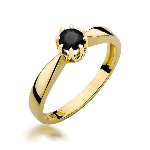 Bague W0228 Diamant noir 0,30ct Or jaune