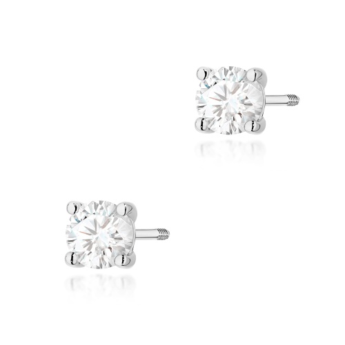 Ohrringe K0577 Diamant 2 x 0.50ct Weißgold Schraubstecker