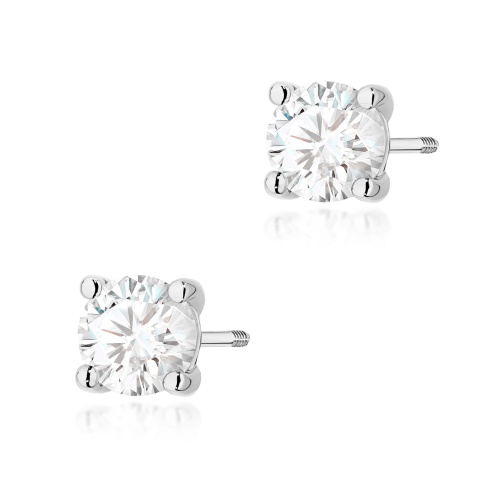 Ohrringe K0577 Diamant 2 x 1.00ct Weißgold Schraubstecker