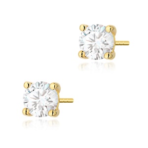 Kolczyki K0577 Diament 2 x 1.00ct żółte złoto