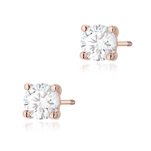 Kolczyki K0577 Diament 2 x 1.00ct różowe złoto sztyft zakręcany