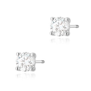 Kolczyki K0577 Diament Laboratoryjny 2 x 0.70ct białe złoto sztyft zakręcany