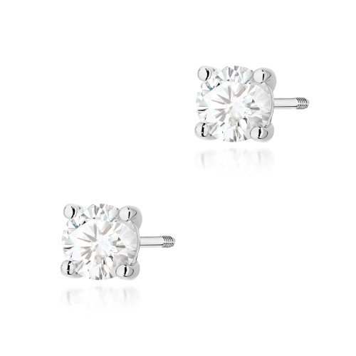 Ohrringe K0577 Laborgezüchteter Diamant 2 x 0.70ct Weißgold Schraubstecker