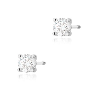 Kolczyki K0577 Diament Laboratoryjny 2 x 0.50ct białe złoto sztyft zakręcany