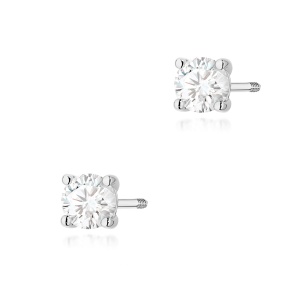 Kolczyki K0577 Diament Laboratoryjny 2 x 0.40ct białe złoto sztyft zakręcany