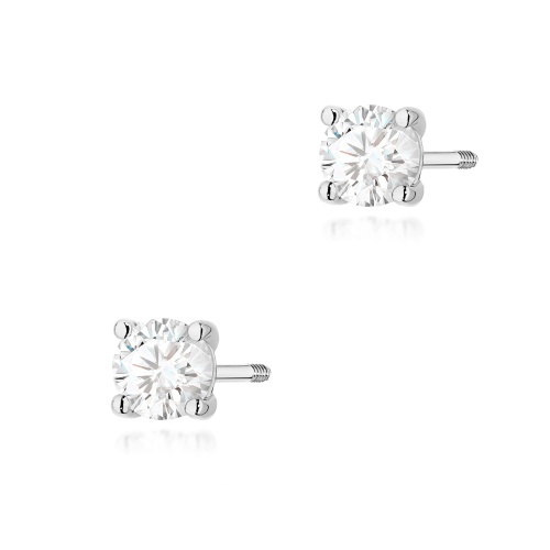 Ohrringe K0577 Laborgezüchteter Diamant 2 x 0.40ct Weißgold Schraubstecker