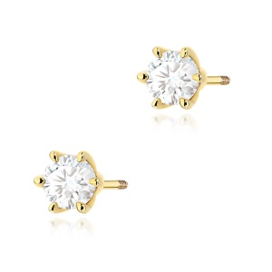Kolczyki K0575 Diament 2 x 0.50ct żółte złoto sztyft zakręcany