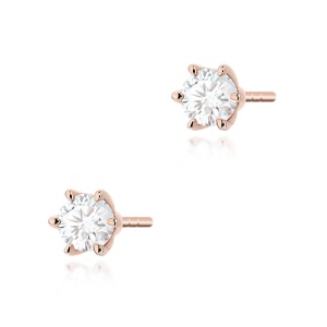 Kolczyki K0575 Diament Laboratoryjny 2 x 0.30ct różowe złoto