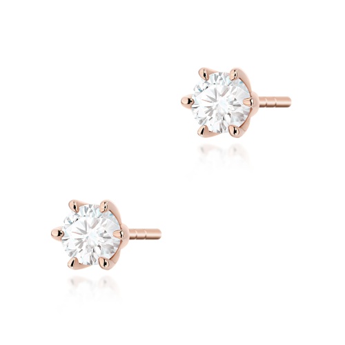 Kolczyki K0575 Diament Laboratoryjny 2 x 0.30ct różowe złoto