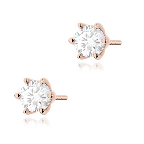 Kolczyki K0575 Diament 2 x 0.70ct różowe złoto