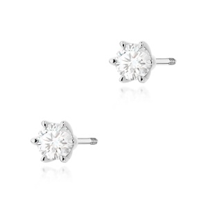 Kolczyki K0575 Diament Laboratoryjny 2 x 0.30ct białe złoto sztyft zakręcany