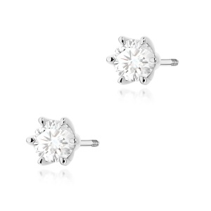 Kolczyki K0575 Diament 2 x 0.50ct białe złoto sztyft zakręcany