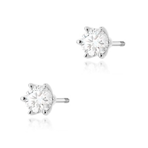 Kolczyki K0575 Diament 2 x 0.40ct białe złoto sztyft zakręcany