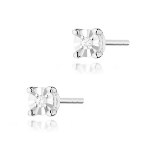 Kolczyki K0058 Diament 2 x 0,01ct białe złoto