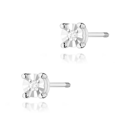 Ohrringe K0058 Diamant 2 x 0,01ct Weißgold Schraubstecker