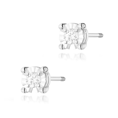 Ohrringe K0058 Diamant 2 x 0,03ct Weißgold Schraubstecker