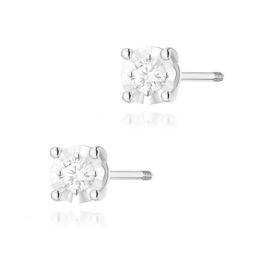 Ohrringe K0058 Diamant 2 x 0,08ct Weißgold Schraubstecker