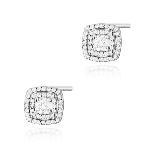 Boucles d’oreilles K0506 avec diamants Or blanc