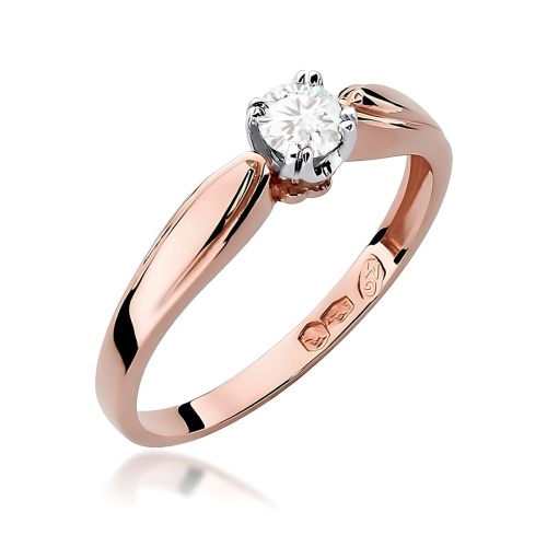 Pierścionek W0197 Diament Laboratoryjny 0,25ct różowe złoto