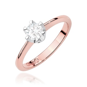 Pierścionek W0220B Diament 0,70ct różowe złoto