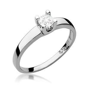 Pierścionek W0225B Diament 0,30ct białe złoto