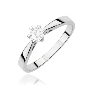 Pierścionek W0229B Diament 0,30ct białe złoto
