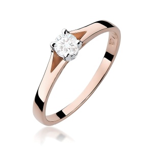 Pierścionek W0240 Diament 0,20ct różowe złoto