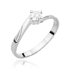 Pierścionek W0243 Diament Laboratoryjny 0,20ct białe złoto