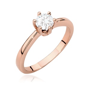 Pierścionek W0563 Diament Laboratoryjny 0,50ct różowe złoto