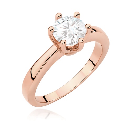Prsten W0563 Laboratorní diamant 1,00ct Růžové zlato
