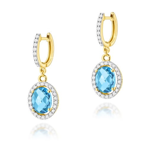 Boucles d’oreilles K0080 Topaze  Swiss 2 x 1,70ct Or jaune