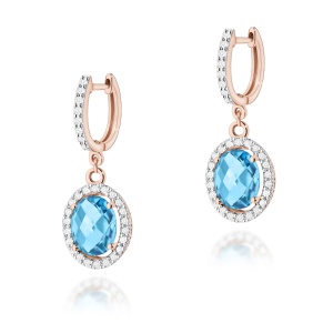 Kolczyki K0080 Topaz Swiss 2 x 1,70ct różowe złoto