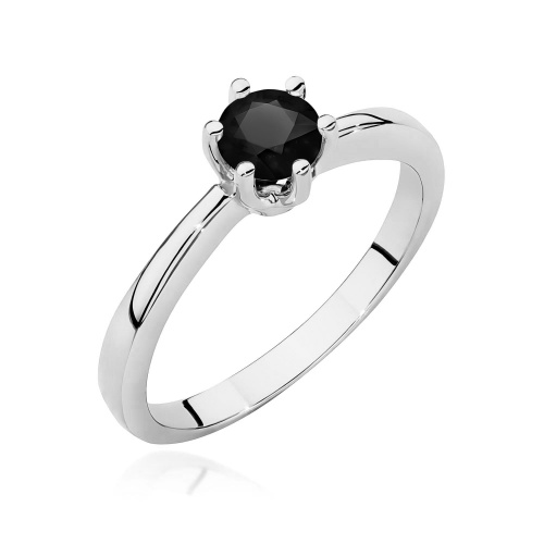 Bague W0563 Diamant noir 0,50ct Or blanc