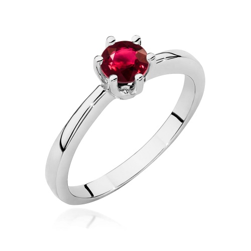 Bague W0563 Rubis 0,60ct Or blanc