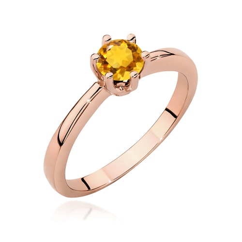 Pierścionek W0563 cytryn 0,50ct różowe złoto