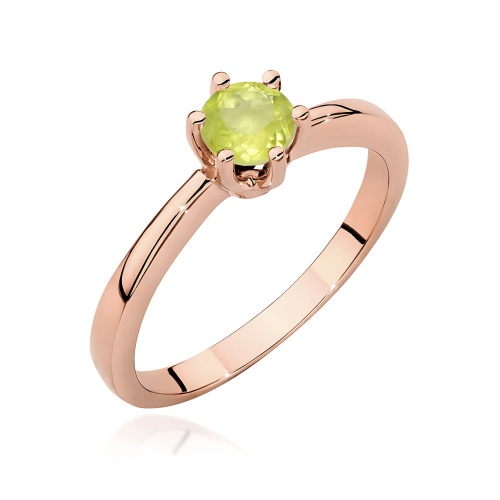 Žiedas W0563 Olivinas 0,60ct Rožinis auksas